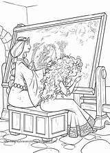Queen Fergus Elinor Reine Personnages Coloriage Merida Coloriages Tapestry sketch template