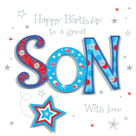 great son happy birthday greeting card cards love kates