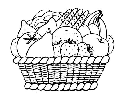 coloring pages coloring fruit basket coloring