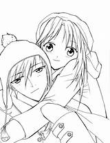 Anime Coloring Couple Pages Romantic Print Cute Couples Color Printable Getcolorings sketch template