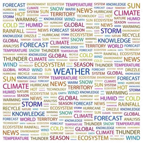 weather word collage  white background stock vector  studiom