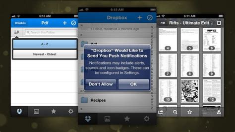 dropbox   iphone updates    viewing  push