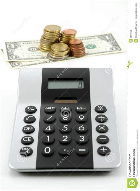 calculator en geld stock foto image  investering maken