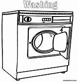 Washer Coloring Pages Machine Washing Door Open Colorings sketch template