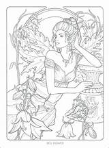 Flower Coloring Pages Fairy Getdrawings sketch template