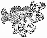 Bass Clipart Outline Cliparts Drawing Fish Library sketch template