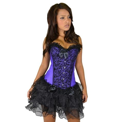 sexy lingerie satin purple corsets and bustiers top floral lace