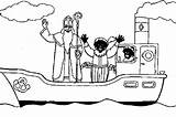 Sinterklaas Stoomboot Boot Sint Tekenen Piet Zwarte Animaatjes Tekeningen Pieten sketch template