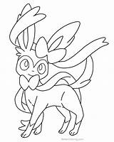 Sylveon Coloring Pages Lineart Kids Color Print sketch template