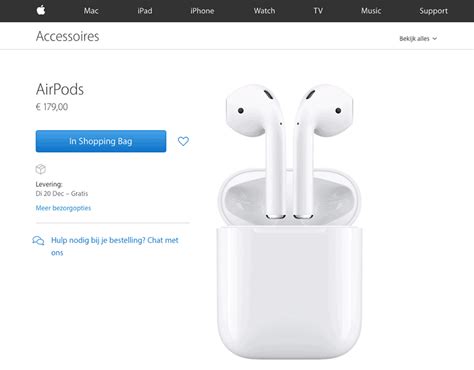 airpods vanaf nu beschikbaar bij  apple store