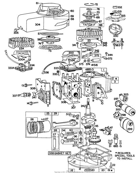 briggs  stratton    parts diagram  cylinder gears mufflers