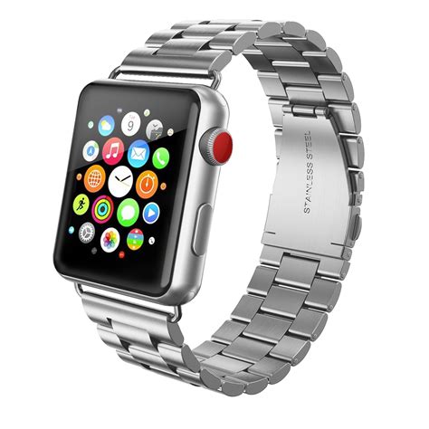 apple  band mm stainless steel silver metal strap  series     ebay