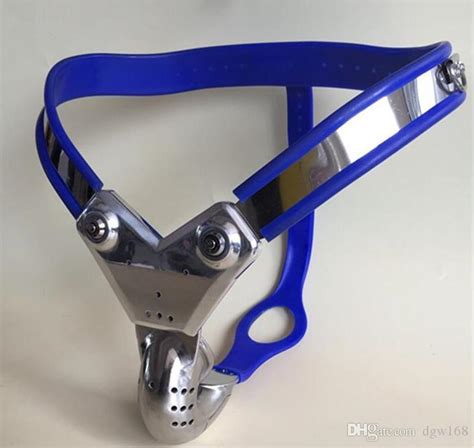Chastity Belt Blue Color Stainless Steel Male Chastity
