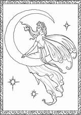 Coloring Fairy Pages Para Colorir Fadas Adult Fairies Book Desenhos Creative Moon Haven Dover Fada Amazon Enchanted Imprimir Páginas Books sketch template