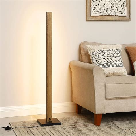 edishine modern wood corner floor lamp slim dimmable led atmosphere lamp minimalist standing