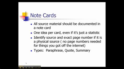 creating note cards  research youtube
