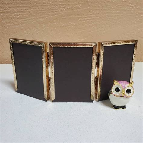 tri fold holds      triple hinged picture etsy