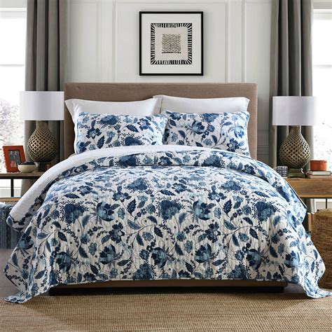 chausub american cotton quilt set pcs blue printed quilts quilted bedspread bed cover sheet