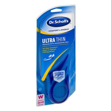 Dr Scholl S Comfort And Energy Ultra Thin Women S Insoles With Massaging