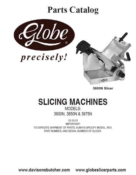 globe    slicer parts list davisons butcher supply