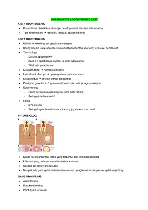 Inflammatory Odontogenic Cyst Inflammatory Odontegenic Cyst Kista