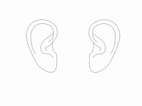 printable human ears ear outlines clip art powerpoint template