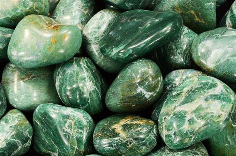 green jade tumbled   natural mineral display specimen unpolished