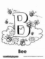 Coloring Bee Pages Kids Printable Bees Color Preschool Print Bumble Colouring Sheets Letter School Projects Honey Crafts Ws Coloringpages Pollinator sketch template