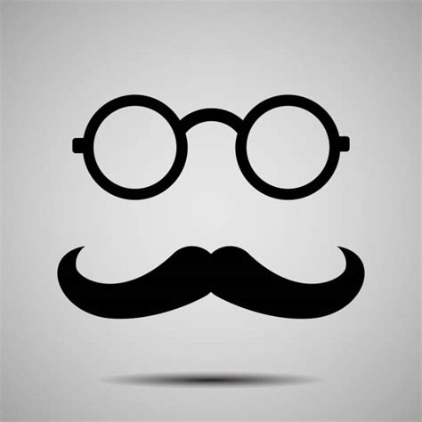 silhouette of fake mustache and glasses illustrations royalty free