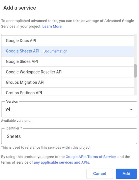 access  google sheets api   google apps script