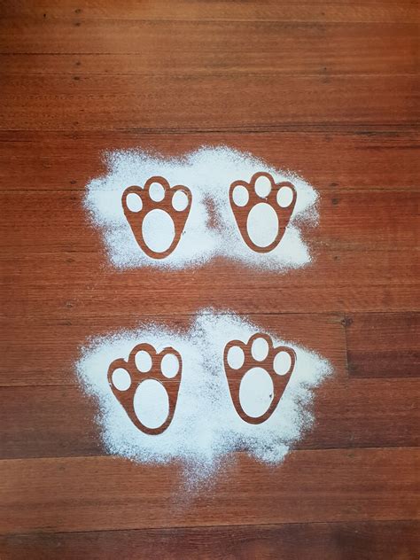 easter bunny foot print stencil easter bunny footprints easter etsy