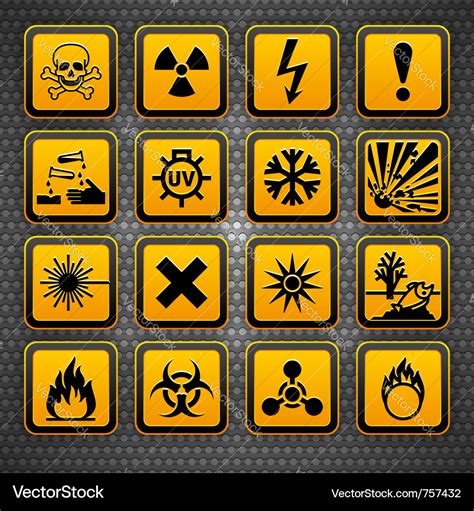 hazardous materials symbols royalty  vector image