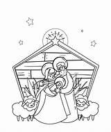 Printablee Nativity sketch template