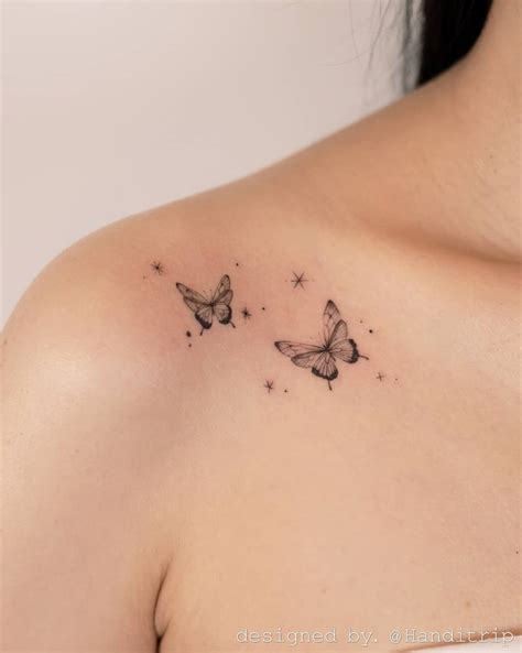 Discover 74 Collarbone Butterfly Tattoos On Shoulder Best In Eteachers