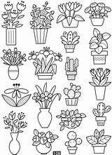 Coloring Pages Doodle Doodles Flower Drawing Drawings Colouring Garden Flowers Books Easy Embroidery Cactus Kaktus Mini Illustration Kritzelei Tattoo Patterns sketch template