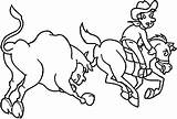 Coloring Bull Pages Red Rodeo Getcolorings Getdrawings Color sketch template