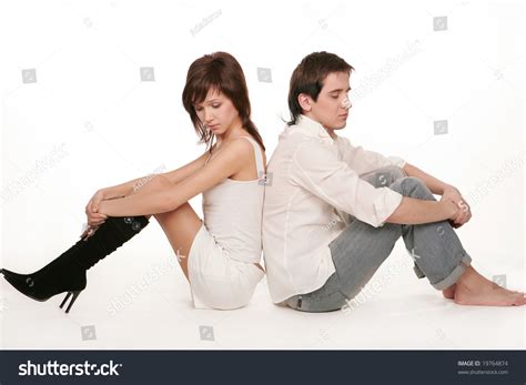pair   young people  white background stock photo  shutterstock