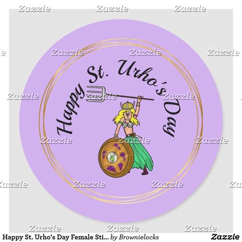 happy st urhos day female stickers zazzle st urhos day