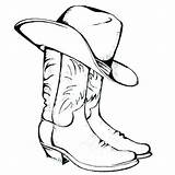 Boots Cowboy Cowgirl Drawing Western Line Drawings Coloring Pages Cow Clipartmag Paintingvalley sketch template