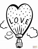 Coloring Balloon Pages Valentine sketch template