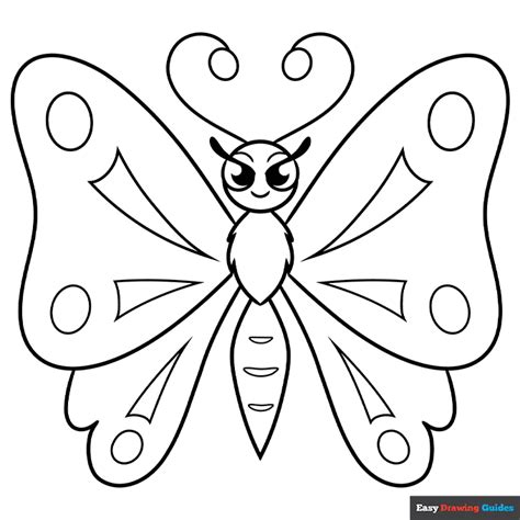 simple cute butterfly coloring page easy drawing guides