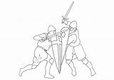 Sword Fighting Coloring Fight Drawing Swords Pages Fighters Con Para Colorear Edupics Getdrawings Printable Large sketch template