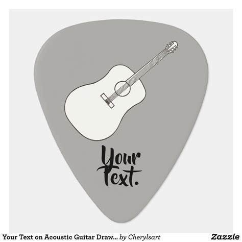 text  acoustic guitar drawing guitar picks zazzlecom guitar