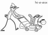 Regular Coloring Show Mordecai Rigby Pages Color Lawn Mower Print Cooling Cartoon Printable Getdrawings Categories Game sketch template