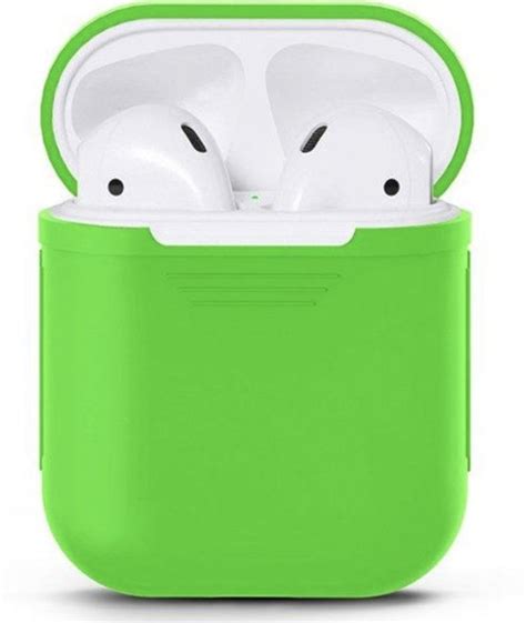 bolcom airpods silicone case cover hoesje geschikt voor apple airpods groen