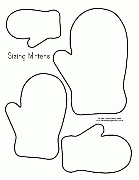 printable mitten pattern  sew