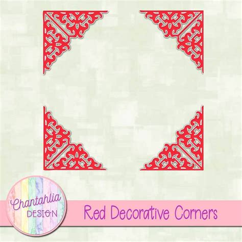 decorative corners design elements  red