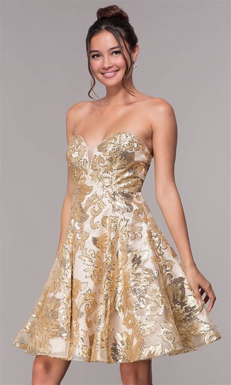 A Line Sequin Embellished Homecoming Dress Promgirl