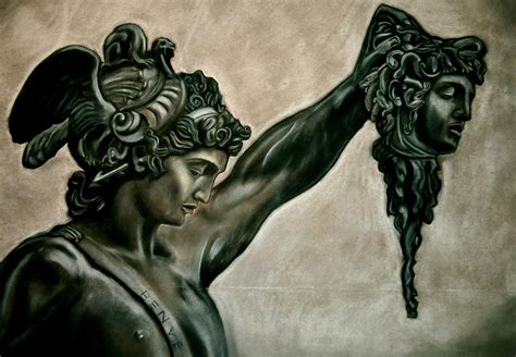 Perseus And Medusa Pastel By Adrian Rodriguez