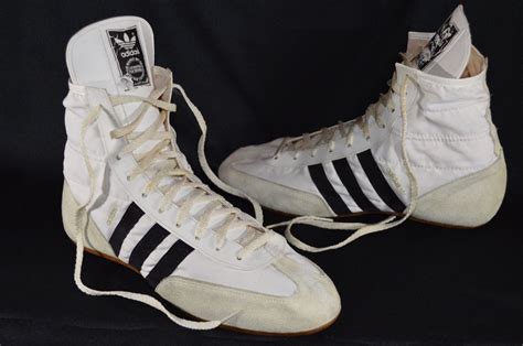 vintage adidas  hight top white boots freddie mercury wrestling shoes size  vintage